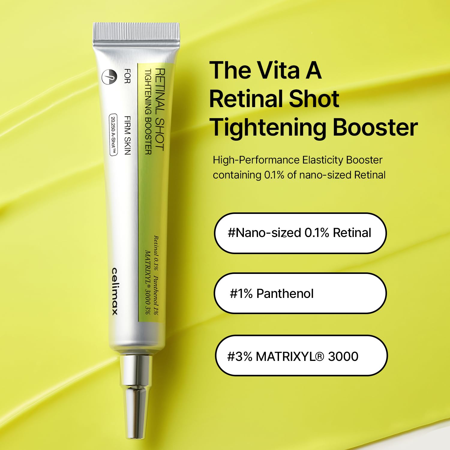 61eT7vaXvIL celimax The Vita A Retinal Shot Potenciador Reafirmante | 0.1% Retinal, 3% Matryxyl, Retinoide de Alta Potencia para Antienvejecimiento, Minimizador de Poros, Arrugas y Líneas Finas, Piel más Firme - Imagen 1